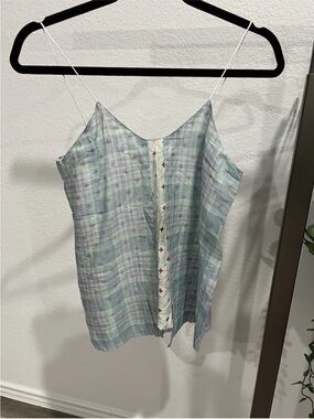 Pastel Plaid Spaghetti-Strap Cami Top